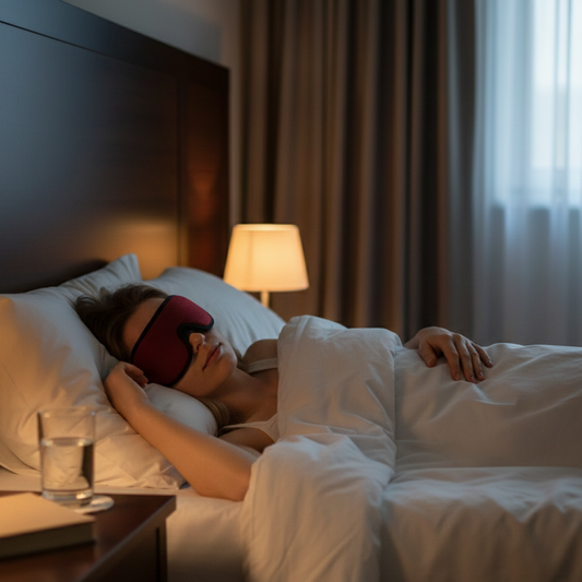 Premium Sovemaske - 100% Lystett - Rød